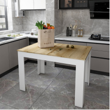 Столовий стіл Doros Флінт Білий/Дуб Артізан 120(170)х80х78 (41510130)