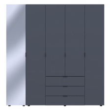 Шафа для одягу Doros Гелар Графіт 4ДСП/Дзеркало 194х49.5х203.4 (42002161)