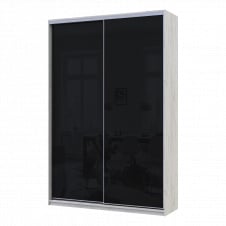 Шафа купе Сіті Лайт Слім Біле Дерево Скло Чорне 150х45х225 (44900300)