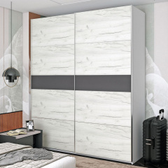 Шафа купе Doros Білий Дуб Крафт Білий/Вставка Графіт 2 ДСП / 4 частини 200х60х240 (42005066) Лосиновка