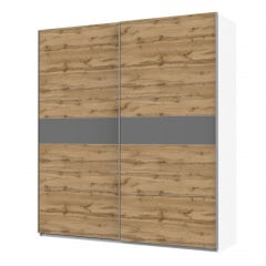 Шафа купе Doros G-Caiser Білий / Тахо вставка Графіт 2 ДСП / 5 частин 220х60х240 (42001009) Нововолынск