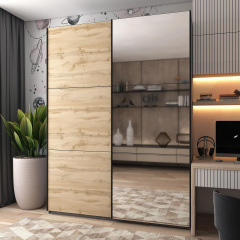 Шкаф купе Doros G-Caiser Графіт / Дуб Евок 1 ДСП / 1 дзеркало / 3 частини 180х60х240 (42005013) Южноукраїнськ