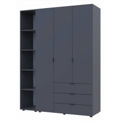 Комплект Doros Гелар з Етажеркою Графіт 3 ДСП 154.4х49.5х203.4 (42005059) Бородянка