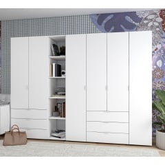 Комплект Doros Гелар з Етажеркою Білий 2+4 ДСП 270.7х49.5х203.4 (42005033) Обухів