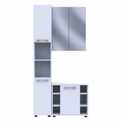 Комплект для ванної кімнати Doros Міра Білий ДСП 84х33х183.5 (41510133) Коростень