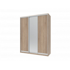 Шафа купе Doros Сіті Лайт Дуб Cонома 2 ДСП / 1 Дзеркало 180х60х225 (41070010) Прилуки