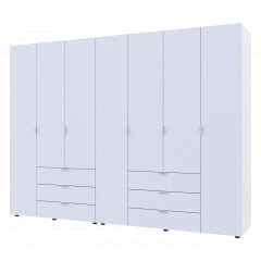 Розпашна Шафа для одягу Doros Гелар комплект Білий 3+4 ДСП 271,2х49,5х203,4 (42002120) Гуляйполе