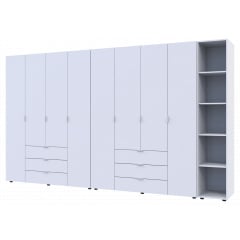 Комплект Doros Гелар з Етажеркою Білий 4+4 ДСП 348.2х49.5х203.4 (42005040) Біла Церква