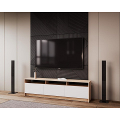 Стінка у вітальню Doros U3 Дуб Сонома Білий ДСП 180х33х48 (41510019) Измаил