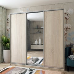 Шафа купе Doros Сіті Лайт Дуб сонома 2 ДСП / 1 дзеркало 225х60х225 (42002135) Орехов