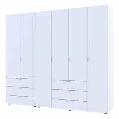 Розпашна Шафа для одягу Doros Гелар комплект Білий 2+4 ДСП 232,5х49,5х203,4 (42002124) Київ