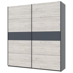 Шафа купе Doros G-Caiser Графіт / Дуб Крафт Білий вставка Графіт 2 ДСП / 5 частин 220х60х240 (42005009) Запоріжжя