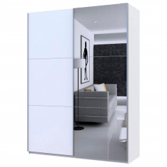 Шафа купе Doros G-Caiser Білий/Білий 1 ДСП / 1 Дзеркало 180х60х240 (42005028) Володимир-Волинський