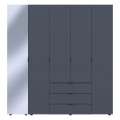 Шафа для одягу Doros Гелар Графіт 4ДСП/Дзеркало 194х49.5х203.4 (42002161) Херсон