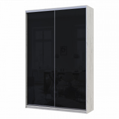 Шафа купе Сіті Лайт Слім Біле Дерево Скло Чорне 150х45х225 (44900300) Куйбишеве
