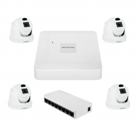 Комплект відеоспостереження на 4 камери GreenVision GV-IP-K-W96/4 3Mp (LP30515)