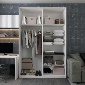 Шафа купе Doros G-Caiser Білий Графіт 1 ДСП / 1 дзеркало / 3 частини 160х60х240 (42005086)
