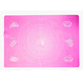 Силиконовый коврик Ytech 65 х 45 см розовый для раскатки теста