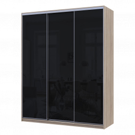 Шафа купе Сіті Лайт Слім Дуб Сонома Скло Чорне 180х60х225 (44900320)