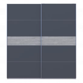 Шафа купе Doros G-Caiser Білий/Графіт вставка Бетон 2 ДСП /5 частин 220х60х240 (44900281)