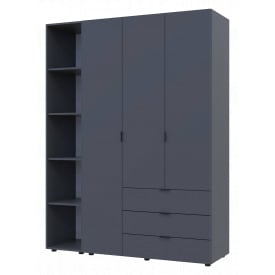 Комплект Doros Гелар з Етажеркою Графіт 3 ДСП 154.4х49.5х203.4 (42005059)