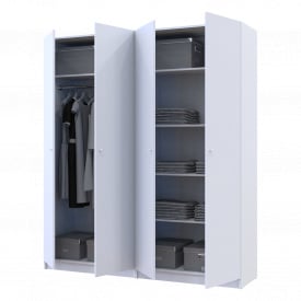 Комплект Doros Промо з полицями Білий 2+2 ДСП 180х48х204 (44900288)