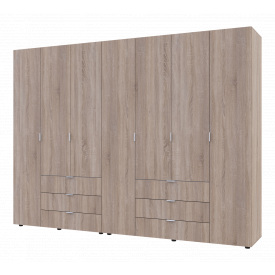 Розпашна Шафа для одягу Doros Гелар комплект Cонома 3+4 ДСП 271,2х49,5х203,4 (42002127)