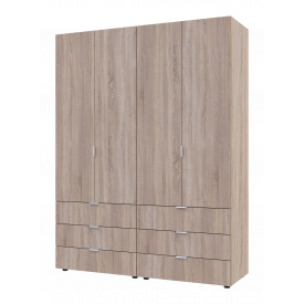 Розпашна Шафа для одягу Doros Гелар комплект Cонома 2+2 ДСП 155х49,5х203,4 (42002123)