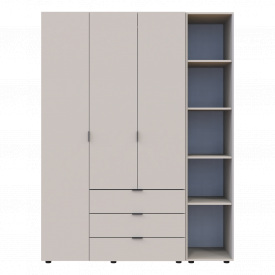 Розпашна Шафа для одягу Doros Гелар з Етажеркою Кашемір 3 ДСП 154.4х49.5х203.4 (80737645)