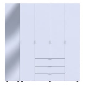 Шафа для одягу Doros Гелар Білий 4ДСП/Дзеркало 194х49.5х203.4 (42002160)