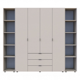 Розпашна Шафа для одягу Doros Гелар з 2 Етажерками Кашемір 4 ДСП 231.4х49.5х203.4 (80737648)