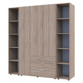 Комплект Doros Гелар з 2 Етажерками Дуб сонома 3 ДСП 192.6х49.5х203.4 (42005049)