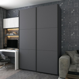Шафа купе Doros G-Caiser Графіт Графіт 2 ДСП / 3 частини 180х60х240 (42005089)