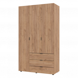 Розпашна Шафа для одягу Doros Гелар Дуб Крафт Золотий 3 ДСП 116,2х49,5х203,4 (44900330)