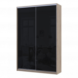 Шафа купе Сіті Лайт Слім Дуб Сонома Скло Чорне 150х45х225 (44900315)