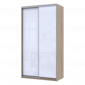 Шафа купе Сіті Лайт Слім Дуб Сонома Скло Біле 120х60х225 (44900311)
