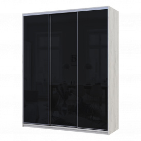 Шафа купе Сіті Лайт Слім Біле Дерево Скло Чорне 180х60х225 (44900305)
