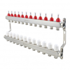 Коллектор теплого пола Polmark 1″3/4″ c 12 выходами, с расходомерами (PSMF112)