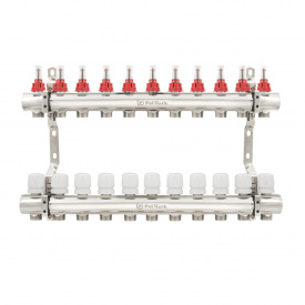 Коллектор теплого пола Polmark 1″3/4″ c 11 выходами, с расходомерами (PBMF111)