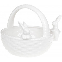 Конфетница Корзина с кроликами фруктовница 22х19х17.2см белый DP66262 BonaDi Киев