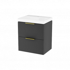 Тумба в ванную Excellent Blanko 49×37 настенная, с умывальником, чёрная (MLEX.6317.K.490.BLGL)