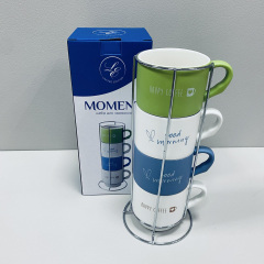 Набор чашек на подставке Limited Edititon Moment B248-T2330 4 шт 345 мл Винница