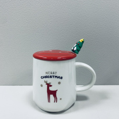 Чашка керамічна з кришкою OLens 102-1085 360 мл Олень Merry Christmas Житомир