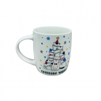 Чашка порцелянова Kvarta 2204 бочка 360 мл Святкова чашка