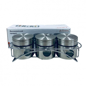 Набор емкостей для специй на подставке A-PLUS 1713 3 шт