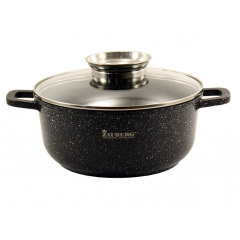 Кастрюля круглая ZAUBERG Мармур 0326 BL 5,5 л Черный 00091370 Кропивницкий
