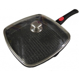 Сковорода-гриль із кришкою Benson 28х28 см Чорний BN-314