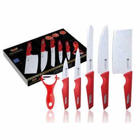 Набір ножів Zillinger з мармуровим покриттям Червоний 6 предметів ZL-864