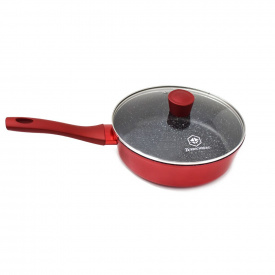 Сковорода із кришкою Zurrichberg 24 см Чорно-червоний ZBP-7152 red