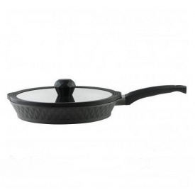 Сковорода із кришкою Gusto Black Ice Pepper Greblon 28 см Чорний C2 PR-6006